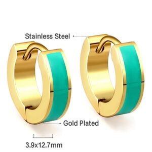 18k Gold Plated Stainless Steel Hoop Earrings